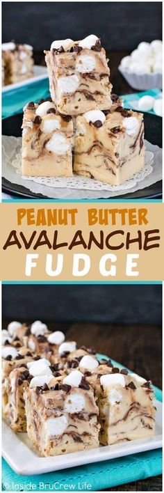 peanut butter avalanche fudge dessert on a plate