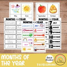 months of the year printables for kids to practice their handwriting and writing skills