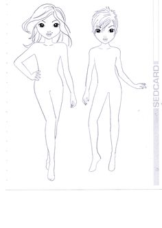 a drawing of two women in bodysuits with one woman's head turned to the side