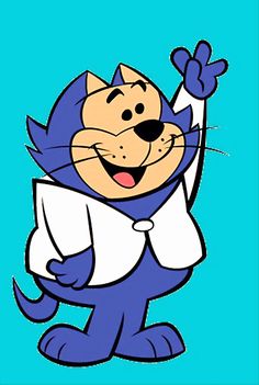 an image of a cartoon cat waving