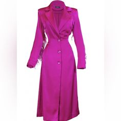 Got Medium Instead Of Large Elegant Evening Jacket Dress For Spring, Elegant Spring Evening Jacket Dress, Spring Evening Elegant Jacket Dress, Chic Spring Jacket Dress For Cocktail Occasions, Chic Spring Jacket Dress For Cocktail Events, Chic Spring Cocktail Jacket Dress, Elegant Silk Long Coat, Elegant Long Silk Coat, Fitted Silk Long Coat