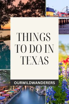 Collage of Texas aesthetic photography with words reading Things to do in Texas Texas Beach Vacation, Texas Weekend Getaways, Things To Do In Texas, Texas Land, Texas Beaches