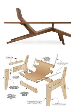 an image of a wooden table with instructions to make it look like a chair or bench