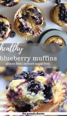 blueberry muffins with the title above it