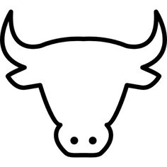 a bull's head is shown in black and white