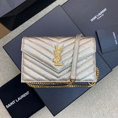 Size: Standard Size It comes with Dust box, Care manual, Tag, and Paper bag. Cheap Zara Evening Bags, Luxury White Wallet With Dust Bag Included, Small Envelope, Small Envelopes, Envelope Bag, Yves Saint Laurent Bags, New Sneakers, Beautiful Packaging, Exclusive Bag