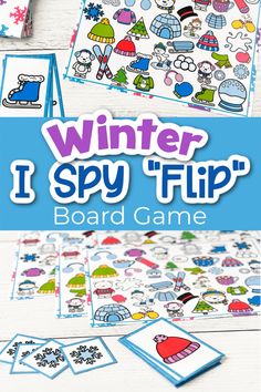 winter i spy flip board game for kids