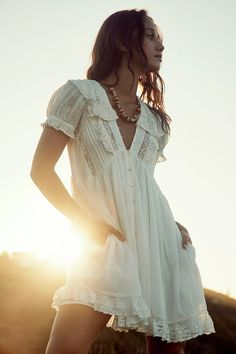 Sunkissed Mini Dress | Free People Free People White Dress, Summer White Dress, Engagement Picture Outfits, White Boho Dress, Flowy Mini Dress, Country Dresses, Free People Clothing, Summer White, Grad Dresses