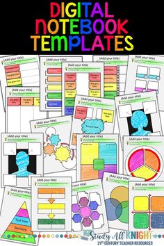 the digital notebook templates for students to use