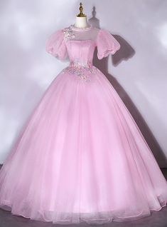 Pink Dresses Puffy, Pale Pink Ball Gown, Big Pink Dress Ball Gowns, Princess Ball Gowns Pink, Pink Dress Poofy, Pink Ball Gowns Princesses, Pink Princess Dress Fairytale, Pink Ball Gown Prom Dress, Pink Ball Dress