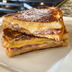 Monte Cristo Sandwich (Ham Cheese French Toast) Recipe Cheese French Toast, Easy Grilled Cheese, Salmon Pasta Recipes, Lemon Salmon, Pork Belly Recipes, Ravioli Recipe, Pork Glaze