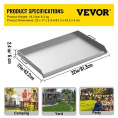 an image of a metal tray with measurements for the product and instructions to make it look like