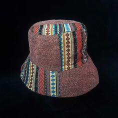 Brown Multicoloured Thai Hill Tribe Patchwork Festival Rave Bucket Hat.  Soft Cotton weave design with cotton lining Stonewashed soft cotton Unisex festival hat Summer sun hat Suitable for head size 58 - 60 cm Patchwork Bucket Hat, Bob Hat, Festival Hat, Summer Sun Hat, Hat Summer, Bucket Hats, Summer Sun, Sun Hat, Cotton Weaving