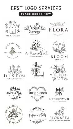 Get a logo starting at $15 Logo Design Concepts, Modern Logos Minimalist, Boho Floral Design, Handcraft Logo Design, Homestead Logo Design, Crafting Logo Ideas, Medspa Logo Design