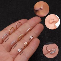 Titanium 20G CNC Pave Clicker Ring - Nose, Cartilage, Earlobe Ring Hoop Nose Piercing, Nose Rings Set, Nose Rings Right Side, Nose Rings For Different Nose Shapes, Nose Pin Ring Type, Unique Nose Rings, Nose Piercing Ring, Sterling Silver Nose Rings, Nose Ring Jewelry