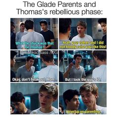 the glade parents and thomas's rebellious phase are in this scene from one direction