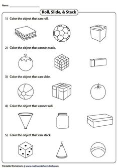 the worksheet is filled with different types of shapes and numbers to help students understand what they are doing