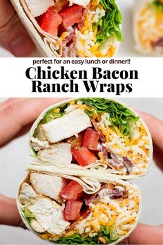 chicken bacon ranch wraps are an easy lunch or dinner