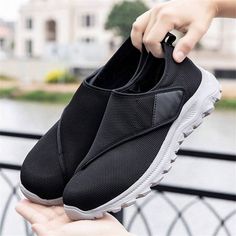 Men's Sport Shoes Spring Summer Mesh Wide Sole Wide Last Health Shoes Men's Casual Shoes Wide Running Shoes Dad Shoes Lightweight Comfortable Soft Bottom Tourist Shoes For Men | SHEIN USA Black Breathable Slip-on Sneakers For Outdoor Activities, Comfortable Black Walking Shoes For Light Sports, Breathable Slip-on Functional Walking Shoes, Comfortable Black Running Shoes With Breathable Mesh, Comfortable Black Slip-on Sneakers For Outdoor Activities, Comfortable Black Slip-on Sneakers For Outdoor, Non-slip Breathable Running Shoes, Functional Non-slip Running Shoes With Breathable Fabric, Black Walking Shoes With Breathable Fabric And Round Toe