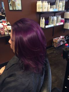 Purple And Red Hair Ideas, After Midnight Manic Panic, Purple Hair Shades, Grape Purple Hair, Natural Purple Hair, Reddish Purple Hair, Midnight Purple Hair, Violet Purple Hair, Purple Red Hair