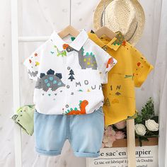 Cute Cotton Sets With Pockets, Casual Sets For Playtime In Summer, Collared Summer Sets With Pockets, Casual Summer Playtime Sets, Summer Collared Sets With Pockets, Summer Cotton Collared Sets, Cute Summer Sets With Pockets, Casual Cotton Collared Sets, Playful Summer Sets With Pockets