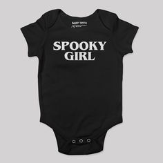 Spooky Girl Baby Bodysuit – Baby Teith Alternative Baby Clothes, Punk Baby, Gothic Baby, Goth Baby, Baby Planning, 2 Friends, Cotton Bodysuit, Phoenix Arizona