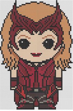 Has reality got you down? Escape to the world of a sitcom with the 90s Sitcom Holiday Foreign Future Seer Hero! This pattern is suitable for any craft that can use a grid, like cross-stitch, crochet, knitting, and beading. Stitch Count: 57w x 85h Finished Size: 15.51 cm x 23.13 cm (28 ct./inch) Marvel Cross Stitch Patterns, Marvel Blanket, Hero Pattern, Witch Cross Stitch Pattern, Marvel Cross Stitch, Geeky Cross Stitch, Beaded Ideas, Witch Cross Stitch, Red Witch