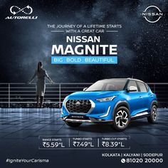 an advertisement for the upcoming nissan magnite, which is being advertised in india