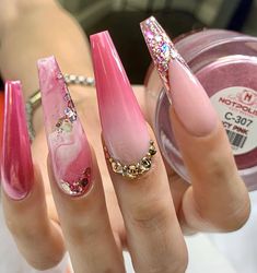 Glamorous Nails, Nail Designs Glitter, Luxury Nails, Fire Nails, Bling Nails, Pretty Acrylic Nails, Creative Nails