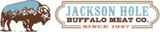 the logo for jackson hole buffalo meat co, since 1971 is shown in blue and brown