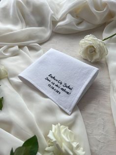 Men's Pocket Square, Personalized Linen Pocket Square, Gift for him, Embroidered Handwriting Handkerchief, Wedding Gift for Groom from Bride,White linen pocket square with monogram, initials or text.  A handmade white linen pocket square crafted from high-quality linen. Elevate your formal attire with our personalized men's pocket square, crafted to add a unique touch to your suit. This elegant accessory can be customized with initials, names, or a short text, making it the perfect gift for groo Gift For Groom From Bride, Bride Embroidery, Personalized Handkerchief, Handkerchief Wedding, Gift For Groom, Gift Favors, Unique Pockets, Wedding Gifts For Groom, Wedding Handkerchief