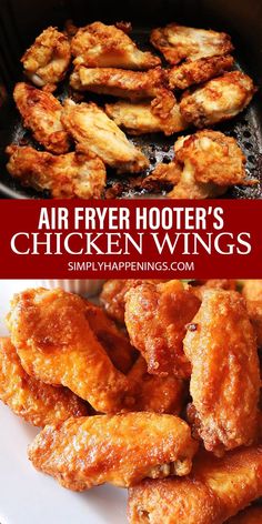 Air Fryer Hooter's Chicken Wings Air Fryer Wings Crispy, Wings Crispy, Recipe For Air Fryer, Air Fry Chicken Wings, Air Fryer Wings, New Air Fryer Recipes, Air Fryer Recipes Snacks