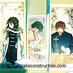 two anime characters are standing in front of an open door and one is holding a cross