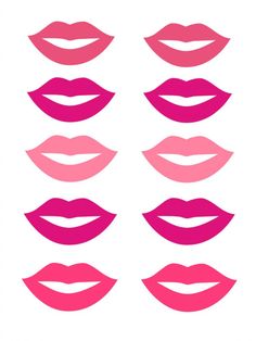 pink lips with different shapes and sizes