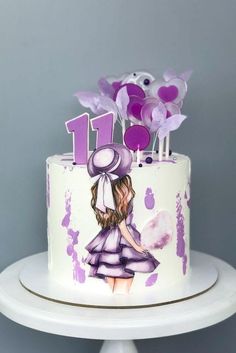 Rodjendanske Torte, Cake Designs For Girl, Fondant Cake Designs, Girly Cakes, Simple Cake Designs, Creative Cake Decorating