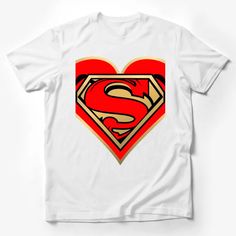 Superman Heart Logo T-Shirt, Red and Yellow Graphic Tee, Unisex Superhero Shirt, Casual Comfort Fit Male T-Shirt Custom graphic T-Shirt.Customize your color Red Superhero Character Print T-shirt, Superhero Character Print Red T-shirt, Red Superhero Short Sleeve Top, Red Superhero T-shirt With Character Print, Red Superhero Short Sleeve T-shirt, Red Superhero T-shirt With Short Sleeves, Superhero Letter Print T-shirt, White Short Sleeve Superhero T-shirt, Red Superhero Graphic Print Top