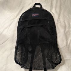 Black Large Mesh Backpack Brand New Without Tags! Features An Outside Zipper Compartment And An Inside Zipper Hidden Pouch. Daily Use Mesh Backpack Bag, Black Mesh Bags For Daily Use, Black Mesh Bag For Daily Use, Mesh Bags For Everyday Use And Back To School, Casual Mesh Backpack For Back To School, Casual Mesh Backpack For Daily Use, Back To School Travel Mesh Bags, Everyday Black Mesh Backpack, Black Mesh Standard Backpack