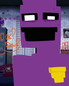 a purple cartoon character standing in front of a tv screen with the words do you have?