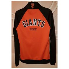 San Francisco Giants Track Jacket From Victoria's Secret! New With Tag Orange Outerwear For Sports In Fall, Orange Track Jacket For Fall Streetwear, Long Sleeve Orange Track Jacket For Fall, Orange Long Sleeve Track Jacket For Fall, Orange Sporty Long Sleeve Track Jacket, Orange Long Sleeve Sports Outerwear, Pink Fuzzy Jacket, Pink Sweatsuit, Fur Lined Hoodie