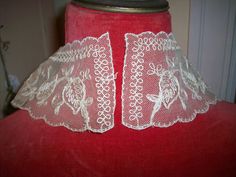 "Beautiful antique lace collar for clothing, bridal German made high quality, old store stock, never used. center front(widest point) top to bottom 8\" neck: 17\"" Wedding Lace Collar, Vintage Lace Collar, Lace Trims, Antique Lace, Lace Collar, Lace Shorts, Lace Trim, Doll Clothes, Ballet Skirt