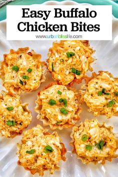 an easy buffalo chicken bites recipe on a plate