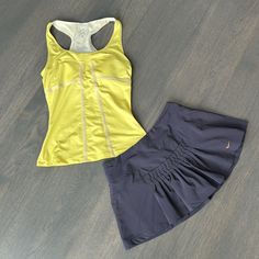 Nike By Maria Sharapova Tank. Beige Velvet Straps In Front And Mid Back. Inner Bra. Never Used. New W/O Tags. Rare Find. Nike By Sharapova Skirt. Size S Comes With Inner Gray Shorts. Great Condition. Nike Fitted Sporty Skort, Nike Fitted Tennis Skirt For Spring, Nike Fitted Summer Skort, Nike Fitted Skort For Summer, Fitted Nike Skort For Summer, Casual Nike Fitted Tennis Skirt, Nike Dresses, Gray Shorts, Nike Tank