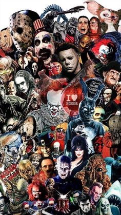 a collage of many different types of halloween characters