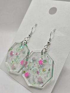 Resin Glitter Earrings Silver Resin Earrings For Party, Party Earrings With Ear Wire In Resin, Party Earrings With Resin Ear Wire, Diy Resin Projects, Resin Glitter, Bathroom Counter, Resin Projects, Glitter Earrings, Diy Resin