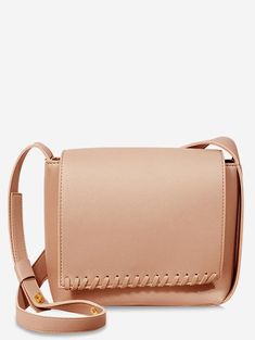 Whipstitch Flapped Chic Minimalist Crossbody Bag - Pink - 3583287512 - Bags, Women's Bags, Women's Crossbody Bags  #WomensCrossbodyBags #Bags # #Women's #Bags # #Women's #Crossbody #Bags Cheap Crossbody Bags, Minimalist Bag, Women Fashion Edgy, Women Bags Fashion, Bag Trends, Womens Crossbody Bag, Branded Bags, Ladies Tops Fashion, Women's Bags