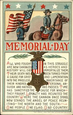 an old poster with the words memorial day on it