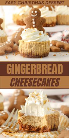 gingerbread cheesecakes with frosting on top