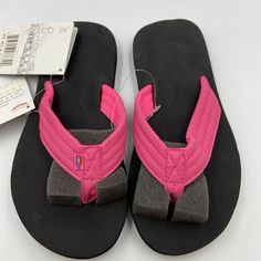 Up For Sale Is A Pair Of Kids Size 2/3 Rainbow Sandals. Sandals Are New With Tags Just No Box And Measure 9" Pink Sport Sandals For Beach, Pink Round Toe Sport Sandals For Beach, Pink Non-slip Open Toe Sport Sandals, Pink Non-slip Casual Flip Flops, Pink Adjustable Sport Sandals With Cushioned Footbed, Pink Cushioned Slip-on Flip Flops, Pink Adjustable Sandals With Cushioned Footbed, Pink Synthetic Round Toe Flip Flops, Pink Synthetic Flip Flops