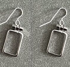 1 pair earring Sterling silver screw Bezel frame  for 1 Gram Pamp Lady Credit Suisse Gold Bar Silver Square Hypoallergenic Earrings, Silver Hypoallergenic Square Earrings, Silver Jewelry With Rectangular Pendant And Matching Earrings, Hypoallergenic Silver Square Earrings, Silver Jewelry Set With Rectangular Pendant And Matching Earrings, Silver Square Metal Earrings, Silver Rectangular Earrings For Formal Occasions, Single Silver Rectangular Earring, Nickel-free Square Silver Jewelry