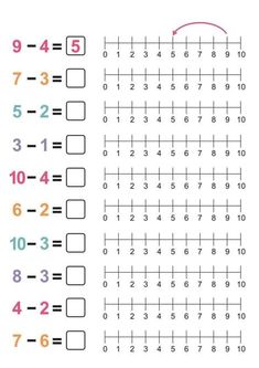 the number line worksheet for addition to subtract and multi - digit numbers